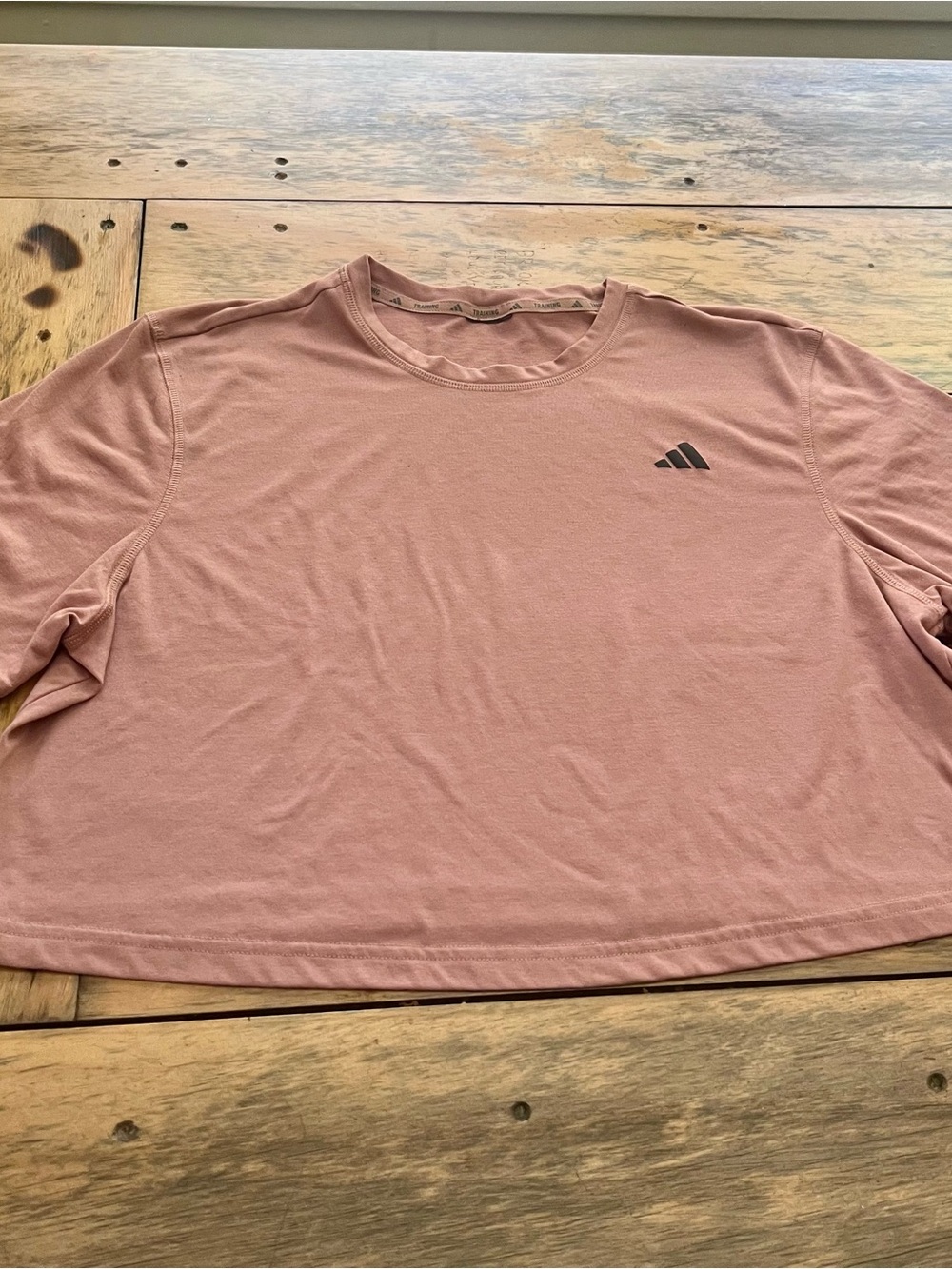 adidas Blush Pink Cropped Crew Tee